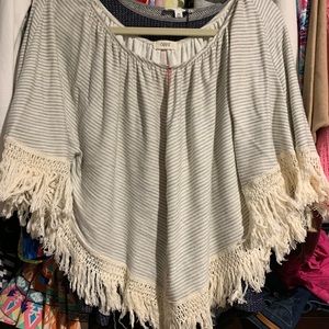 Fringe poncho top! Worn once.